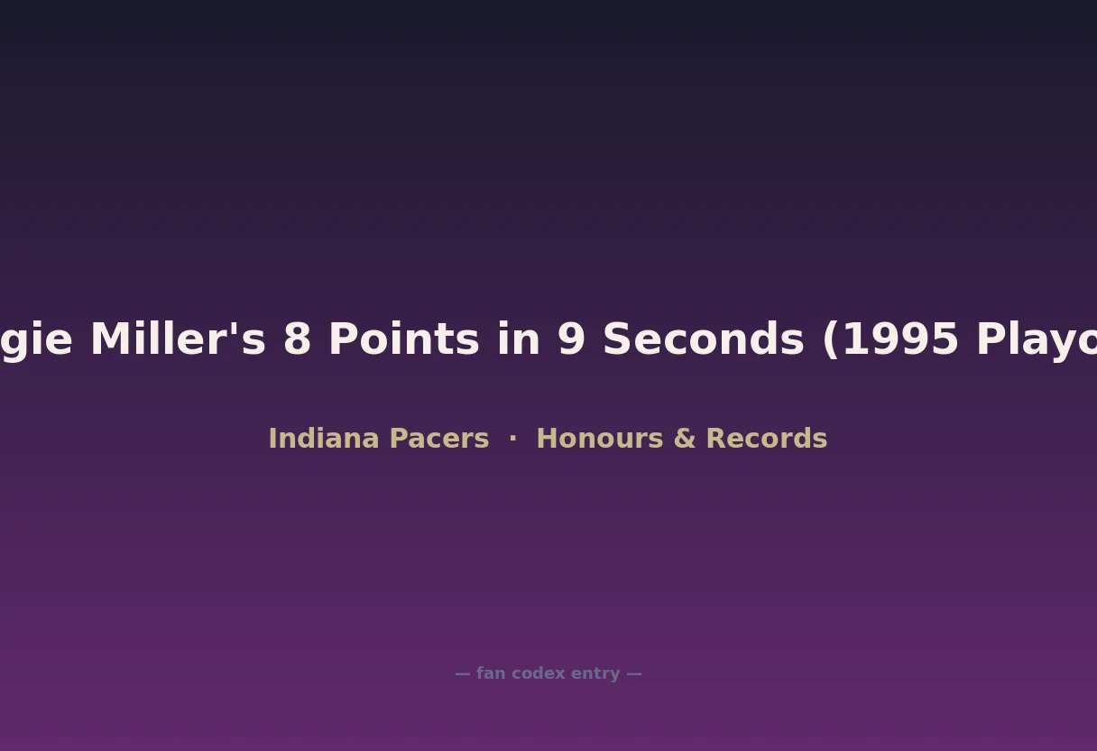 Reggie Miller's 8 Points in 9 Seconds (1995 Playoffs)