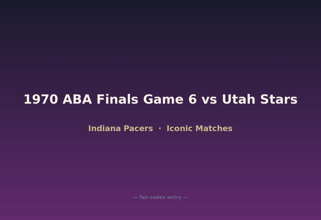 1970 ABA Finals Game 6 vs Utah Stars