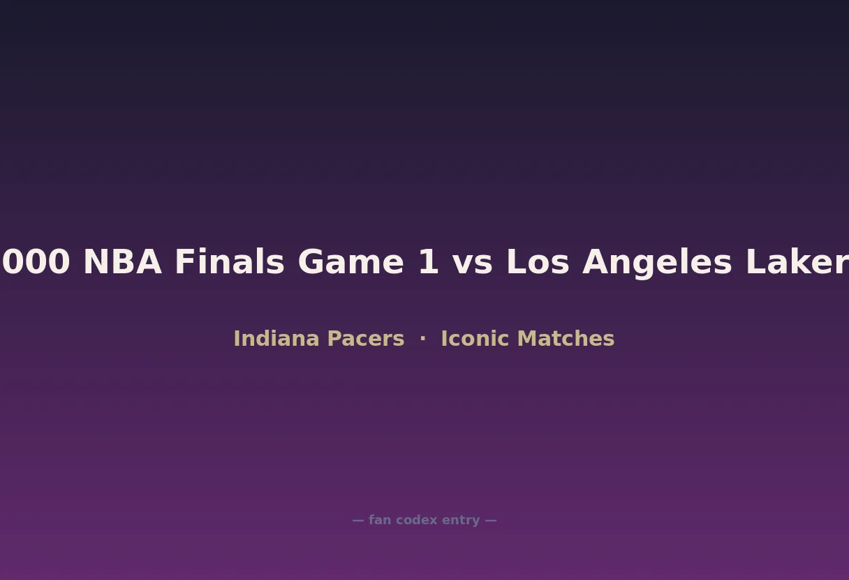 2000 NBA Finals Game 1 vs Los Angeles Lakers